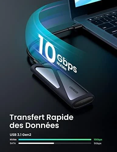 Ugreen 10902 saugojimo diskų korpusas SSD korpusas Pilka M.2