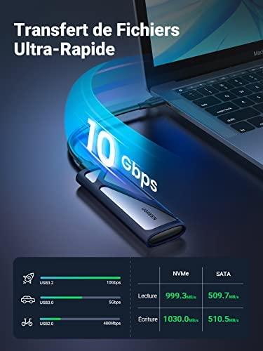 UGREEN CM400 M.2 SSD namas, NVMe, SATA, 10 Gbps, USB-C (šürke)