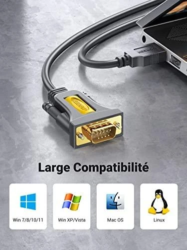 UGREEN USB į RS232 nuoseklusis kabelis USB serijinis DB9