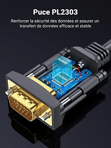 UGREEN USB į RS232 nuoseklusis kabelis USB serijinis DB9