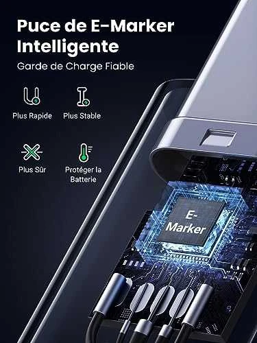 HP USB-C-USB-C UGREEN USB4 kabelis, 240W, 2m (fekete)