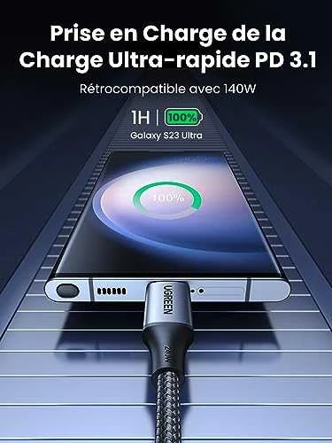 HP USB-C-USB-C UGREEN USB4 kabelis, 240W, 2m (fekete)