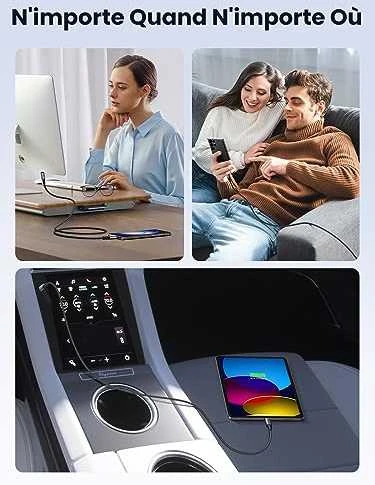 HP USB-C-USB-C UGREEN USB4 kabelis, 240W, 2m (fekete)