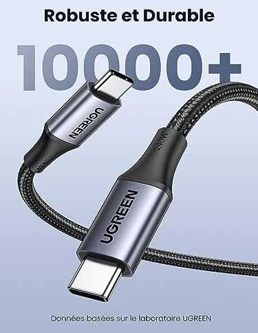 HP USB-C-USB-C UGREEN USB4 kabelis, 240W, 2m (fekete)