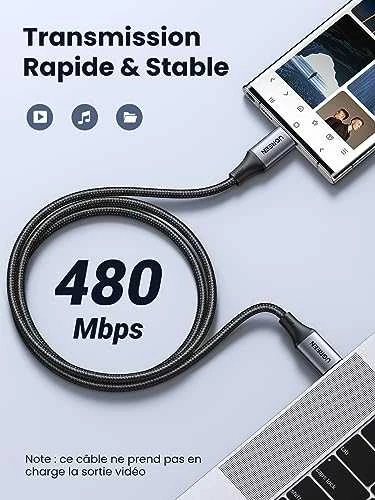 HP USB-C-USB-C UGREEN USB4 kabelis, 240W, 2m (fekete)