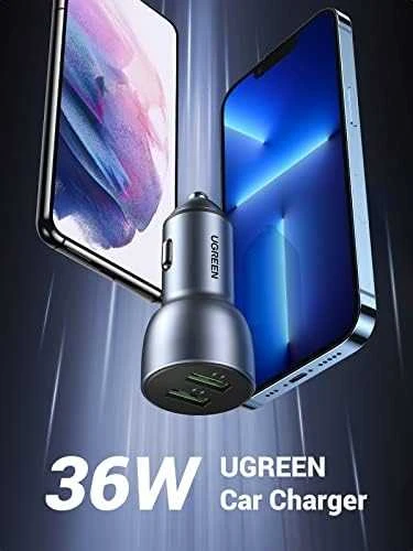 Automobilinis įkroviklis Ugreen CD213,  2 x USB-A, 36W