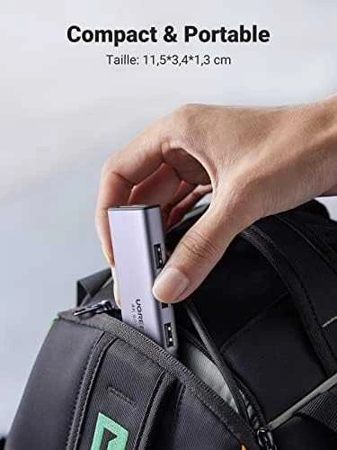 UGREEN CM511 5-in-1 adapteris šakotuvas USB-C – 3x USB3.0 HDMI TF/SD