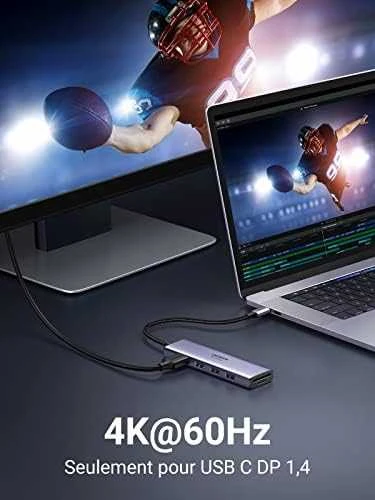 UGREEN CM511 5-in-1 adapteris šakotuvas USB-C – 3x USB3.0 HDMI TF/SD