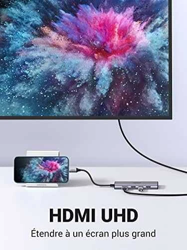 UGREEN CM511 5-in-1 adapteris šakotuvas USB-C – 3x USB3.0 HDMI TF/SD