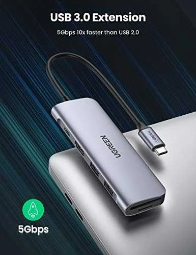 Šakotuvas Ugreen CM195 6-in-1 USB-C