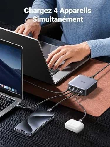 Įkroviklis UGREEN CD328 Nexode, 3x USB-C, USB-A, GaN, 100 W