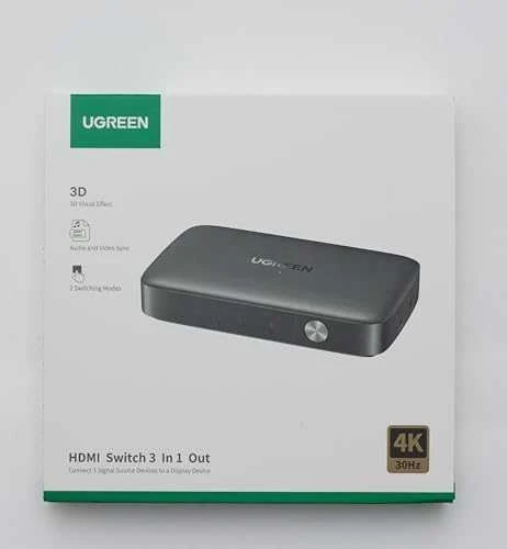 UGREEN šakotuvas CM332 3in1 HDMI 1.4 4K 30 Hz - Juodas