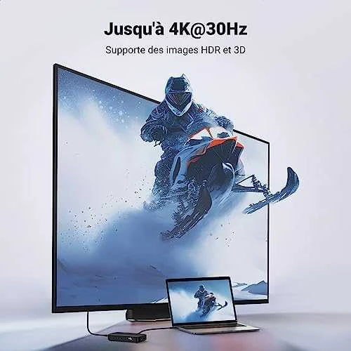 UGREEN šakotuvas CM332 3in1 HDMI 1.4 4K 30 Hz - Juodas