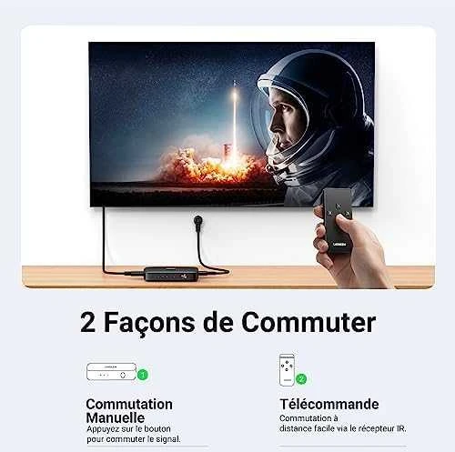 UGREEN šakotuvas CM332 3in1 HDMI 1.4 4K 30 Hz - Juodas