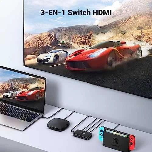 UGREEN šakotuvas CM332 3in1 HDMI 1.4 4K 30 Hz - Juodas