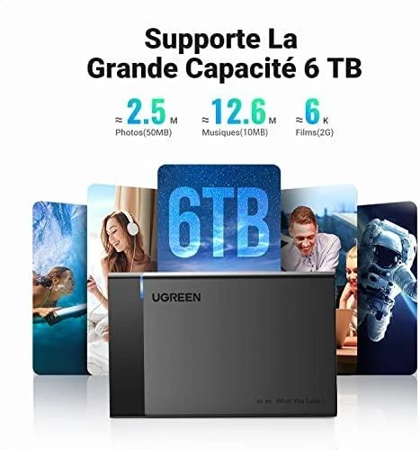 UGREEN US221 SATA išorinio disko dėklas HDD 2.5 "