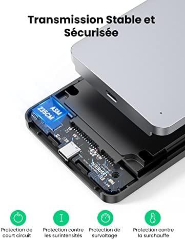 Ugreen CM300 70498 skyrius 2,5'' SATA 3.0 6Gbps kietasis diskas - pilka + USB-C - USB-A laidas 0,5 m