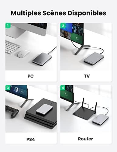 Ugreen CM300 70498 skyrius 2,5'' SATA 3.0 6Gbps kietasis diskas - pilka + USB-C - USB-A laidas 0,5 m
