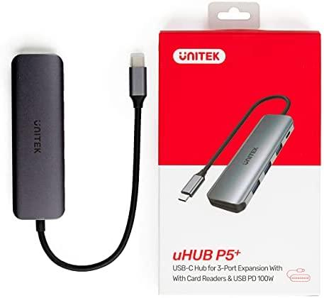 UNITEK Hub USB-C 3xUSB 3.1 Gen1 PD 100W SD Micro SD H1107C
