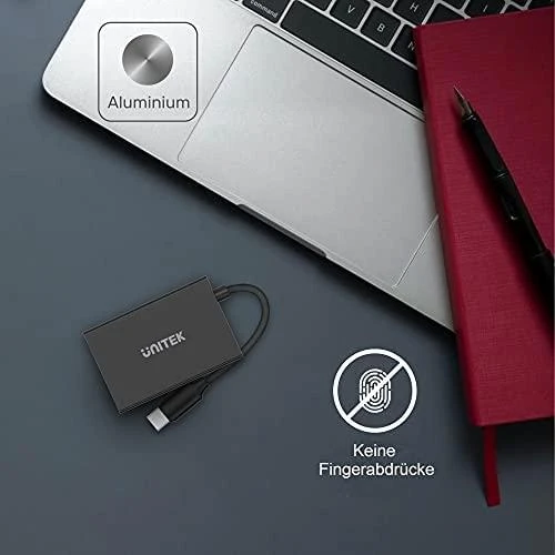 UNITEK H1302A šakotuvas USB-C 10Gbps 2x USB-A 2x USB-C