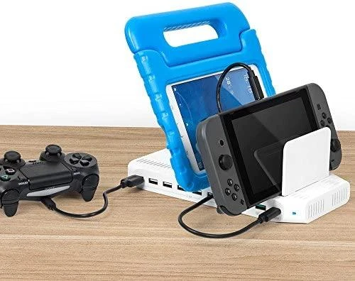 UNITEK Y-2190 įkrovimo stotelė 8x USB 2.4A 160W 2x QC3.0 USB-C Y-2190