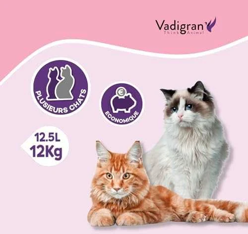 VADIGRAN kačių kraikas Clump Babypowder EU 12kg