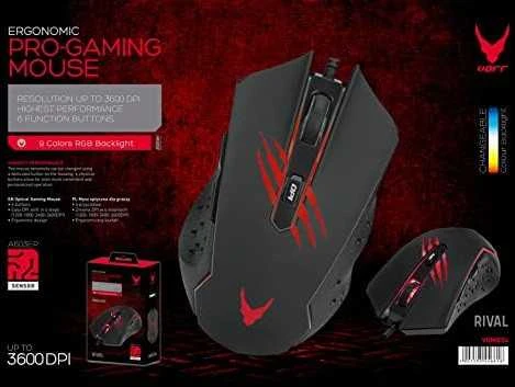 Pelė VARR Gaming VGM-B04 su laidu, juodos spalvos