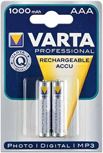 Varta AAA 1000mAh įkraunamos baterijos pakuotė