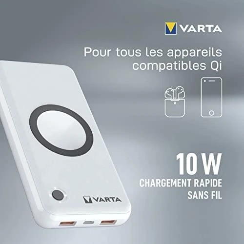 Varta 57909 101 111 nešiojamasis įkroviklis Ličio polimeras (LiPo) 20000 mAh Belaidis įkrovimas Balta