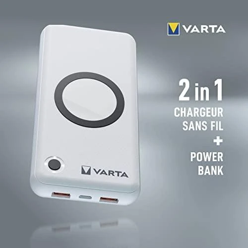 Varta 57909 101 111 nešiojamasis įkroviklis Ličio polimeras (LiPo) 20000 mAh Belaidis įkrovimas Balta