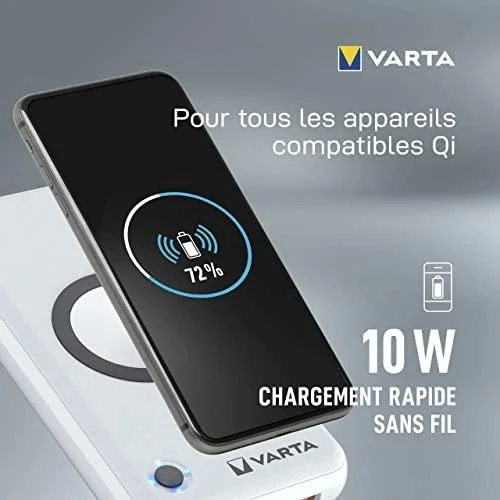 Varta 57909 101 111 nešiojamasis įkroviklis Ličio polimeras (LiPo) 20000 mAh Belaidis įkrovimas Balta