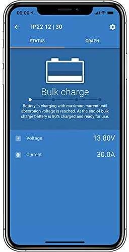 Victron Energy įkroviklio valdymo programėlė telefone