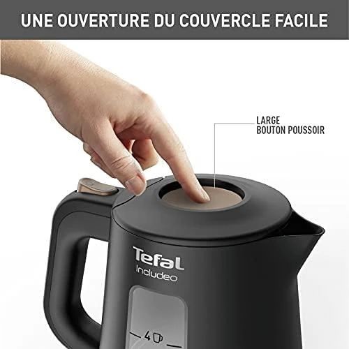 TEFAL | Virdulys | KI533811 | Electric | 2400 W | 1 L | Plastic | 360° rotational base | Juodas
