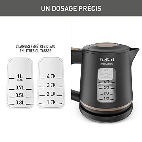TEFAL | Virdulys | KI533811 | Electric | 2400 W | 1 L | Plastic | 360° rotational base | Juodas