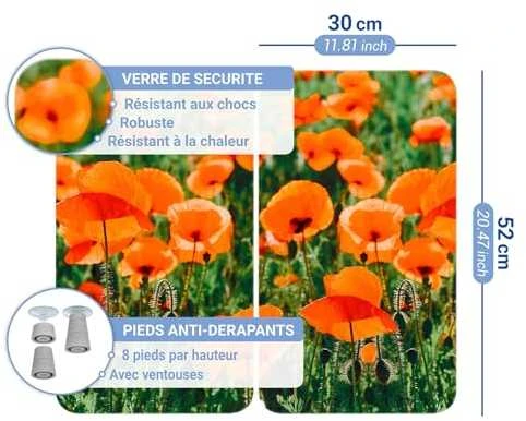 Stiklinės apsauginės plokštės krosnelei, POLE MAKU - 2 vnt, WENKO