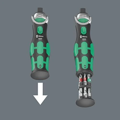 Grąžtas Terkšlė Wera 8009 Zyklop Pocket Imperial Set 1; 3/8''-1/4'' +? sukimo antgaliai
