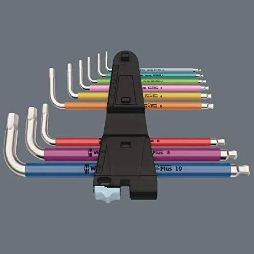 Wera L formos šešiakampių raktų komplektas 3950/9 Hex-Plus Multicolour