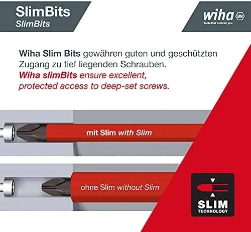 Atsuktuvas elektrikui su antgaliais rankenoje WIHA LiftUp slimBits (6 vnt.)