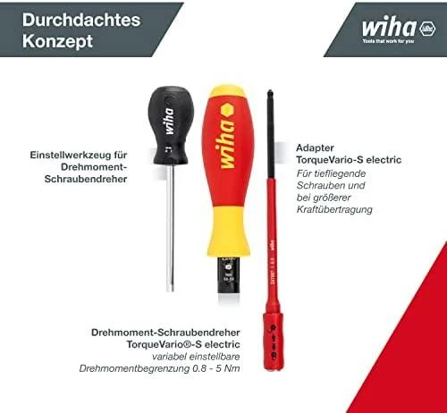 Atsuktuvų komplektas Wiha TorqueVario-S; 18 vnt.