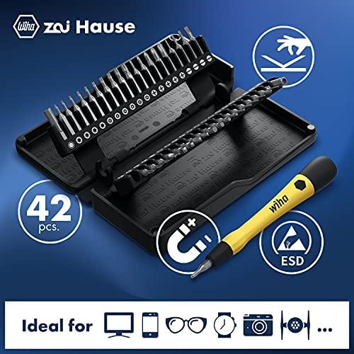 Wiha Zai home micro bit set, 42 pieces (juodas, incl. bit holder with ESD handle)