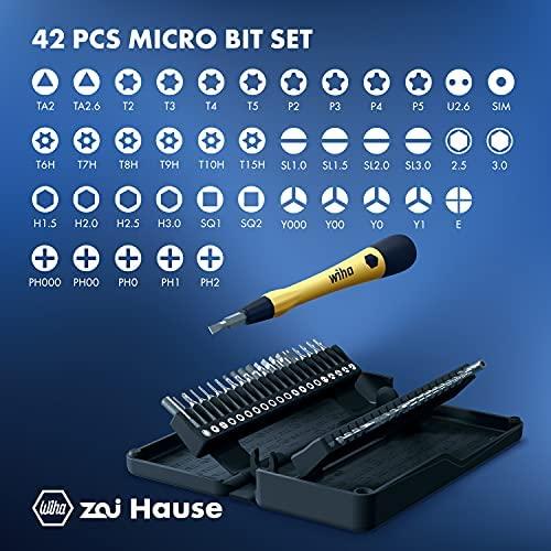 Wiha Zai home micro bit set, 42 pieces (juodas, incl. bit holder with ESD handle)