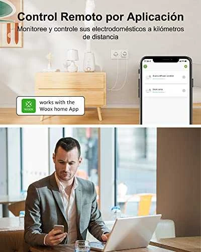 Išmanioji Wi-Fi rozetė, Wi-Fi, 3680W 16A, su energijos matavimu, 3vnt komplektas, TUYA / Smart Life, WOOX