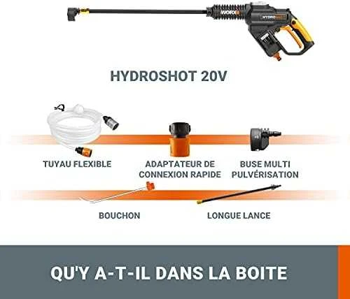 Plovykla Worx 20V Hydroshot WG620E; 20 V; 1x2,0 Ah akum.