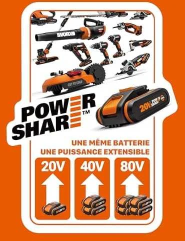 Plovykla Worx 20V Hydroshot WG620E; 20 V; 1x2,0 Ah akum.