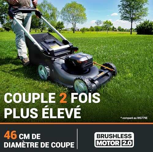 Akumuliatorinė savaeigė vejapjovė Worx WG749E; 2x20 V; 2x4,0 Ah akum.