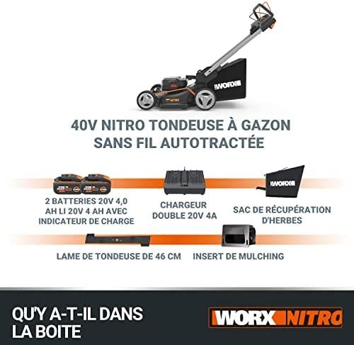 Akumuliatorinė savaeigė vejapjovė Worx WG749E; 2x20 V; 2x4,0 Ah akum.