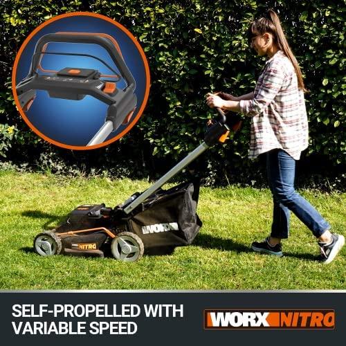 Akumuliatorinė savaeigė vejapjovė Worx WG749E; 2x20 V; 2x4,0 Ah akum.
