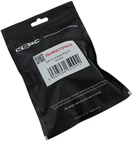 XSPC Verschlussstopfen V2 G1/4 col. AG – 10er Pack, chrome