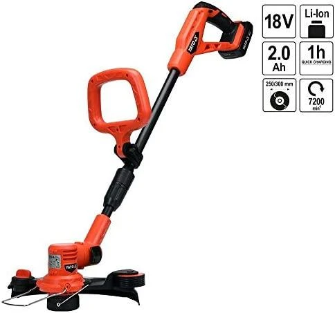 Yato akumuliatorinė žoliapjovė 18V 2Ah Li-Ion 30cm (YT-82830) pilnas komplektas