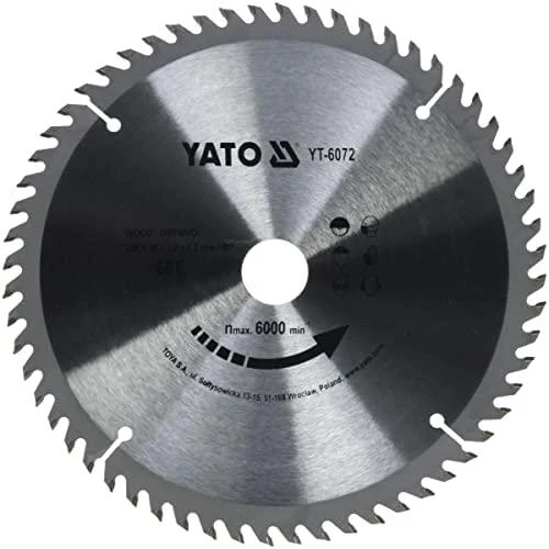 YATO WIDI diskinis pjūklas 250x30 mm 60 dantukų 6072